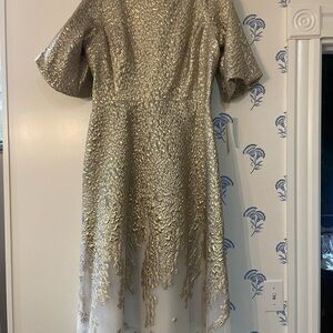 Rickie Freeman Teri Jon Metallic Jacquard Organza Dress *Size 14, New with tags*